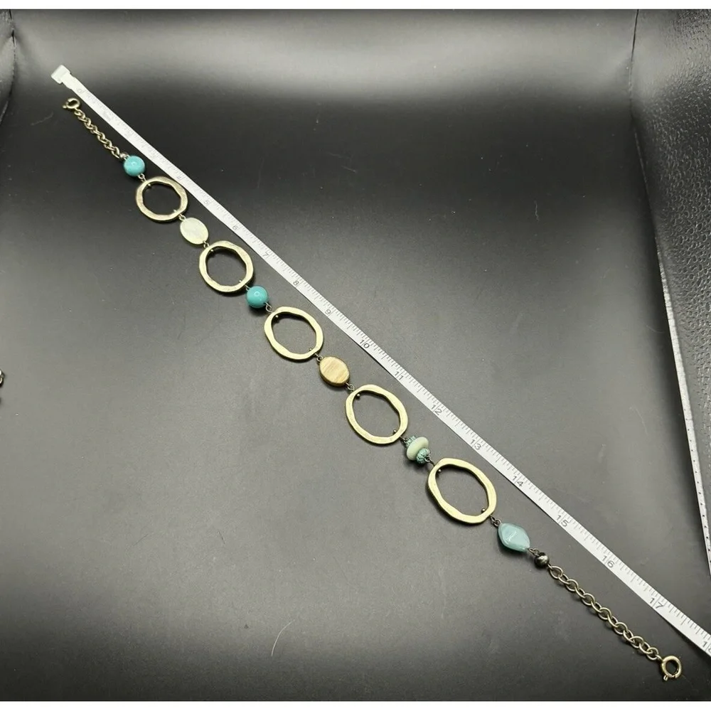 Premier Designs St Lucia Convertible 2‎ Strand Gold Tone Faux Turquoise Necklace